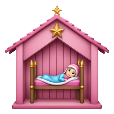 pink christmas crib sticker