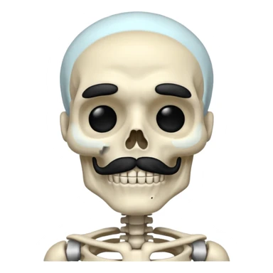  skeleton with mustache big black mustache  sticker