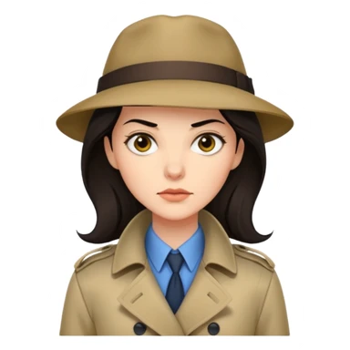 trençkotlu kadın koyu saçlı dedektif  sticker