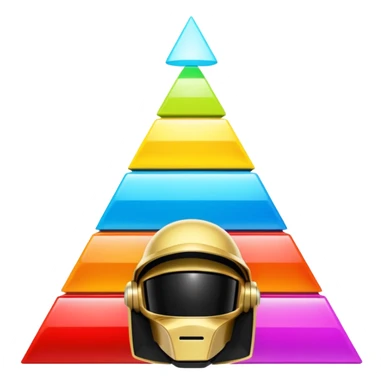 Scène Alive des daft punk en forme de pyramide illuminée et colorée. sticker