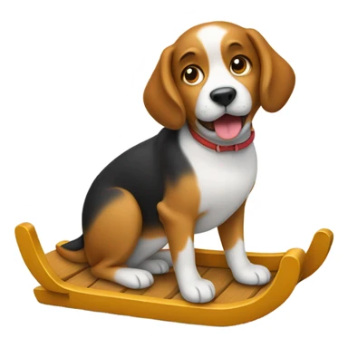 Dog on a sled sticker