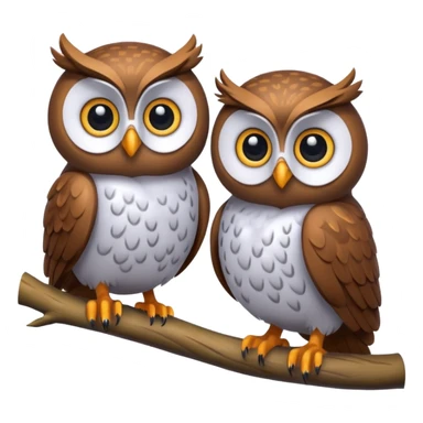 Create a high-quality 3D render that transforms the emojis 🦉 into 3D objects. Pixar-style, 

 sticker