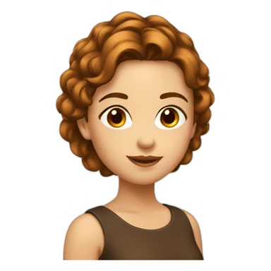 Fille cheveux court marron sticker