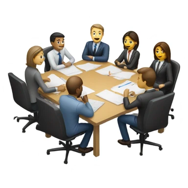 men and women work meeting at a table sticker
