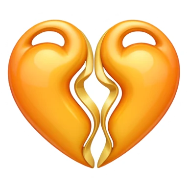 twi hearts in pastel organge and yellow sticker