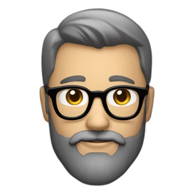 Homme chauve avec des lunettes et une barbe sticker