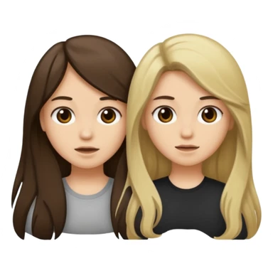 bestiess one with dark brown hair and one with dirty blonde hair long hair for both of them sticker