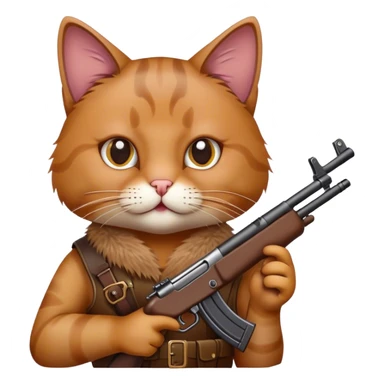 Chat qui tient un fusil sticker