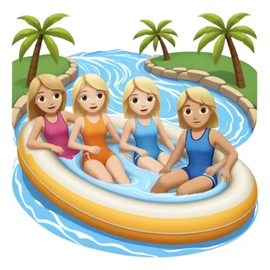 2 girls and 2 guys on the lazy river waterslide. 1 girl and 1 guy have blonde hair and 1 girl and 1 guy have BROWN. we are all very pale. 4 PEOPLE  sticker