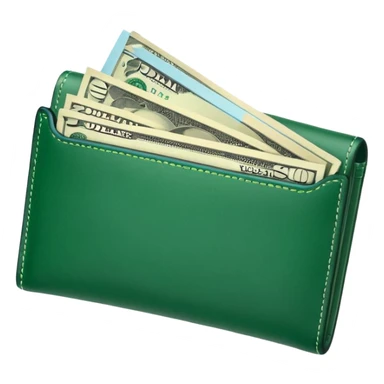 green wallet with dollars sticker