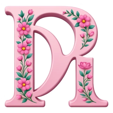 Pink, romantic, flowery, the letter “D” sticker