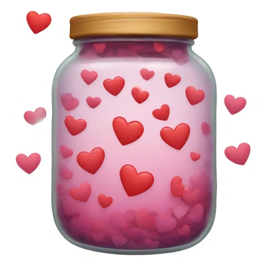 Jar with hearts sticker