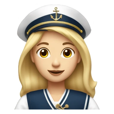 Blonde girl sailor with sailor hat shoulder length hair  sticker
