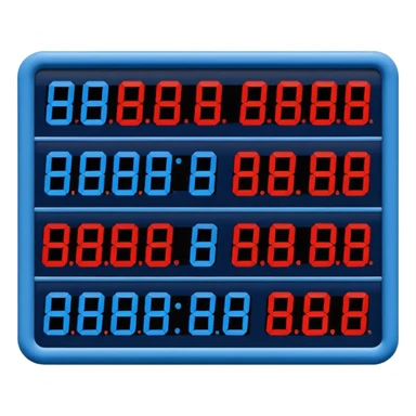 electronic score board blue (#00A3E0) and red (#F9423A) sticker