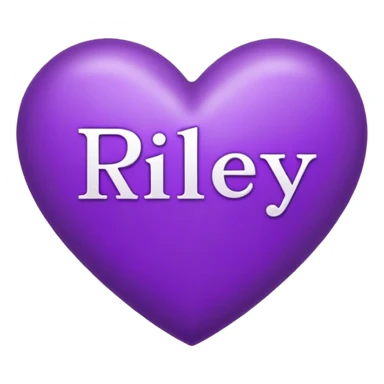 Purple Heart with the letters Riley in the middle  sticker