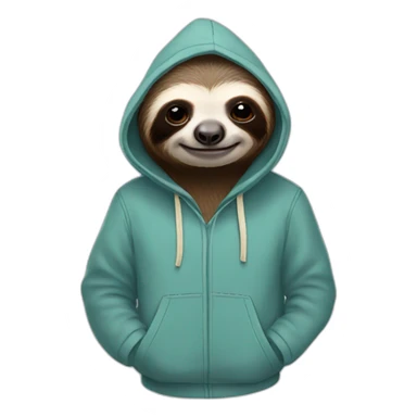 sloth wearing hoodie sticker