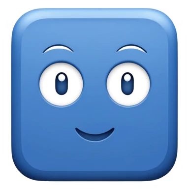 Blauw vierkant met wit vinkje in sticker