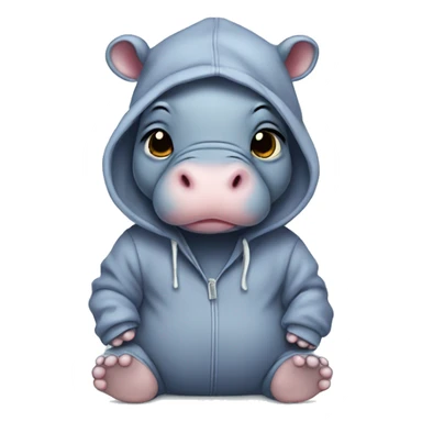 Cute baby hippo wearing a hoodie  sticker
