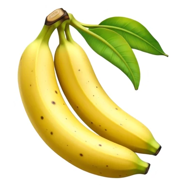 Cinematic Realistic Banana Emoji, Bright and cheerful, with a smooth, yellow peel slightly speckled with spots, revealing a soft, sweet interior. The banana is curved elegantly, standing out against the soft green leaves. Soft glowing outline, capturing the essence of tropical sweetness and energy in a ripe banana. sticker