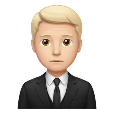 white man in formal suit thinking sticker