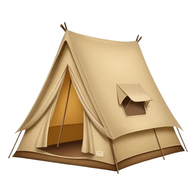 Large camping tent made of felt texture, scrapbooking style, transparent background sticker