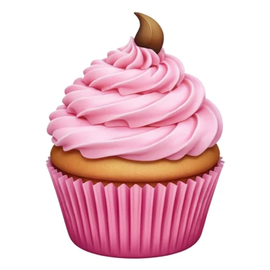 cupcake with pink icing, minimal, cute sticker