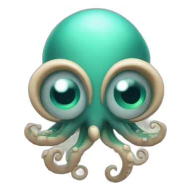 Cute kraken eyes close meditate sticker