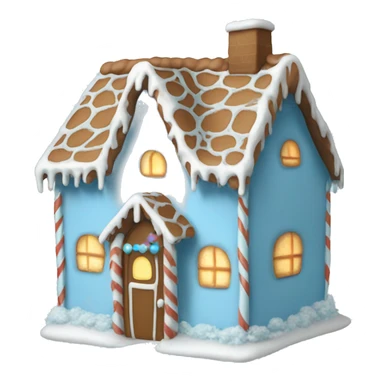 Cosy light blue gingerbread house  sticker