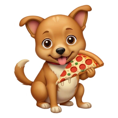 Dog eating pizza sticker