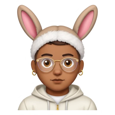 Bad Bunny with bunny ears sticker