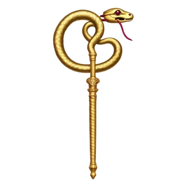 Ancient Egyptian gold snake staff with ruby eyes  sticker