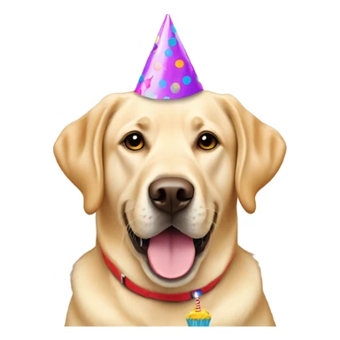 Labrador retriever golden in birthday hat sticker