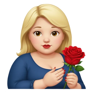 ash Trevino is a fat girl with blonde hair and has a rose in her hand , really fat sticker