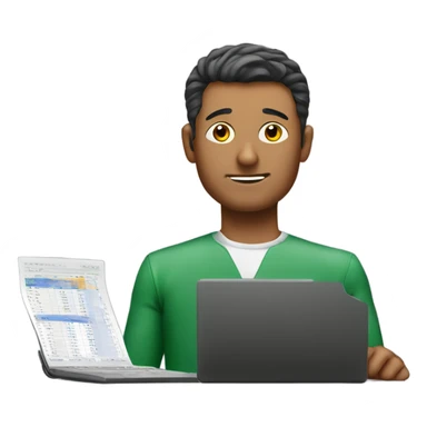 A man doing excel spreadsheets sticker