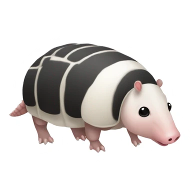 Black and white piebald chubby round rotund armadillo pig panda centipede armadillo  sticker