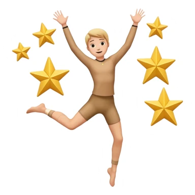 make a person jumping in a star position with their limbs straightened  sticker