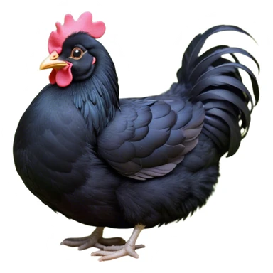 Meme-Worthy Cute Sleeping Black Chicken Portrait Emoji, Head resting peacefully with a contented smile, showcasing a delightfully compact build and a luxuriously soft black plumage, eyes shut in a serene, restful nap, Simplified yet hilariously adorable features, highly detailed, glowing with a soft, drowsy light, high shine, relaxed and utterly lovable, stylized with an air of playful laziness, bright and heartwarming, soft glowing outline, capturing the essence of a comically sleepy chicken, so meme-worthy it feels like it could instantly become the next viral sensation of adorable slumber! sticker