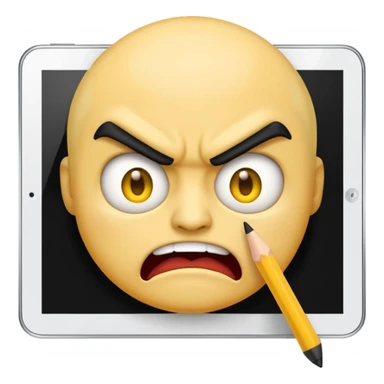 emoji drawind on tablet angry sticker