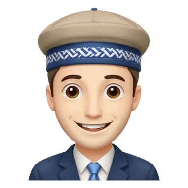 jewish man's face, wearing a kippah and payot sticker