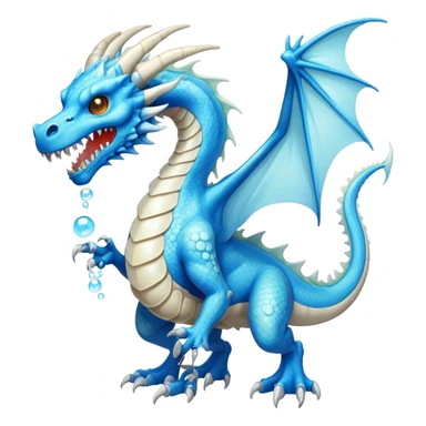 a electric bone dragon with blue teeth breathing bubbles (full body) sticker