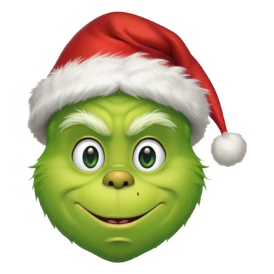 The Grinch with a Santa hat emoji no gray sticker