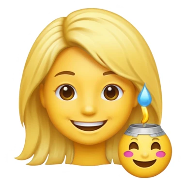 A circle happy emoji with hair dye foils sticker