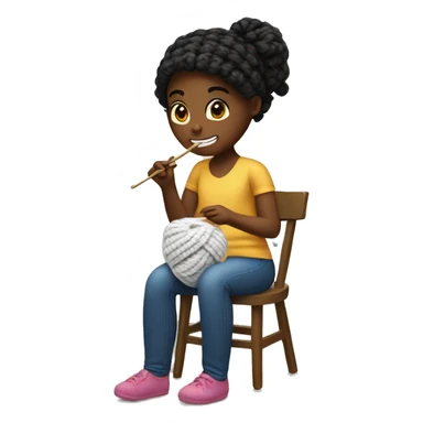 Girl crocheting sticker