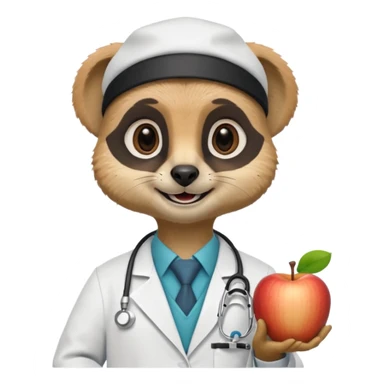 un suricate médecin très très heureux (reproduire les memoji d'apple) sticker