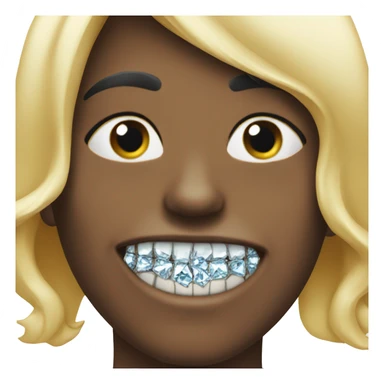 Diamonds on every teeth smile sticker
