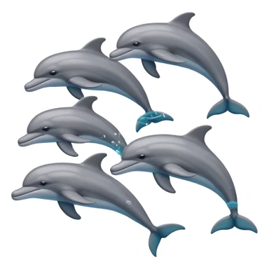 2 males and 2 female dolphins  sticker