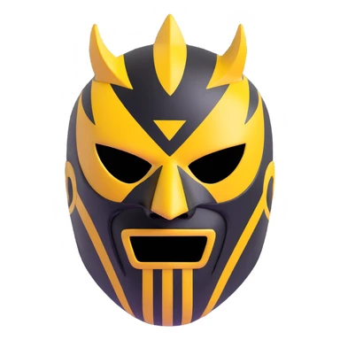 black and yellow luchador mask with jagged stripes sticker