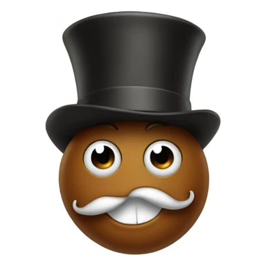 poop wearing a top hat sticker
