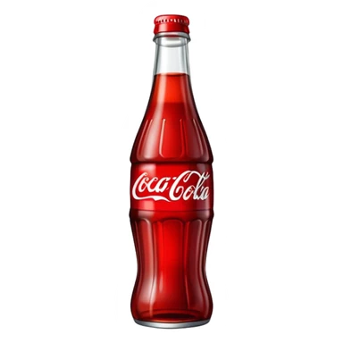 classic curved Coca-Cola style glass bottle with red liquid inside sticker