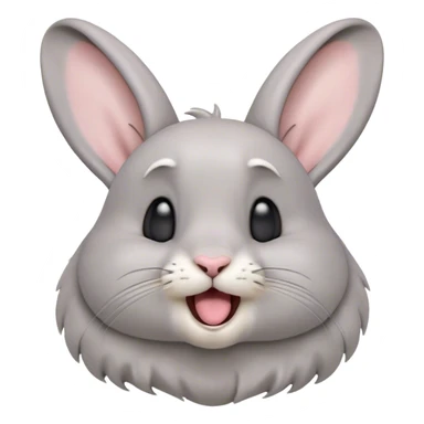 Cinematic Cute Yawning Grey Rabbit Portrait Emoji, Head tilted slightly with a dramatic, wide-open yawn, showcasing a smooth grey fur with a refined finish, floppy ears slightly drooping, round grey eyes barely open in drowsy contentment, Simplified yet irresistibly adorable features, highly detailed, glowing with a soft, cozy glow, high shine, relaxed yet expressive, stylized with a touch of whimsy, bright and endearing, soft glowing outline, capturing the essence of a sleepy yet affectionate bunny, so drowsy it feels like it could stretch out of the screen and curl up for a nap! sticker